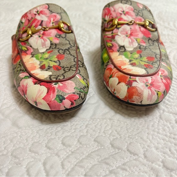 GUCCI Princetown Horsebit Mule Loafer Flat Bloom Pink GG Monogram Size 38 - Picture 5 of 11